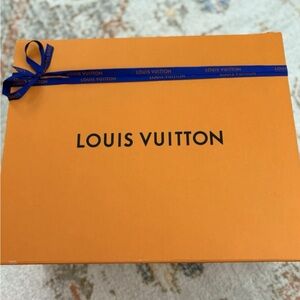 Louis Vuitton Orange Gift Box with Blue Ribbon
